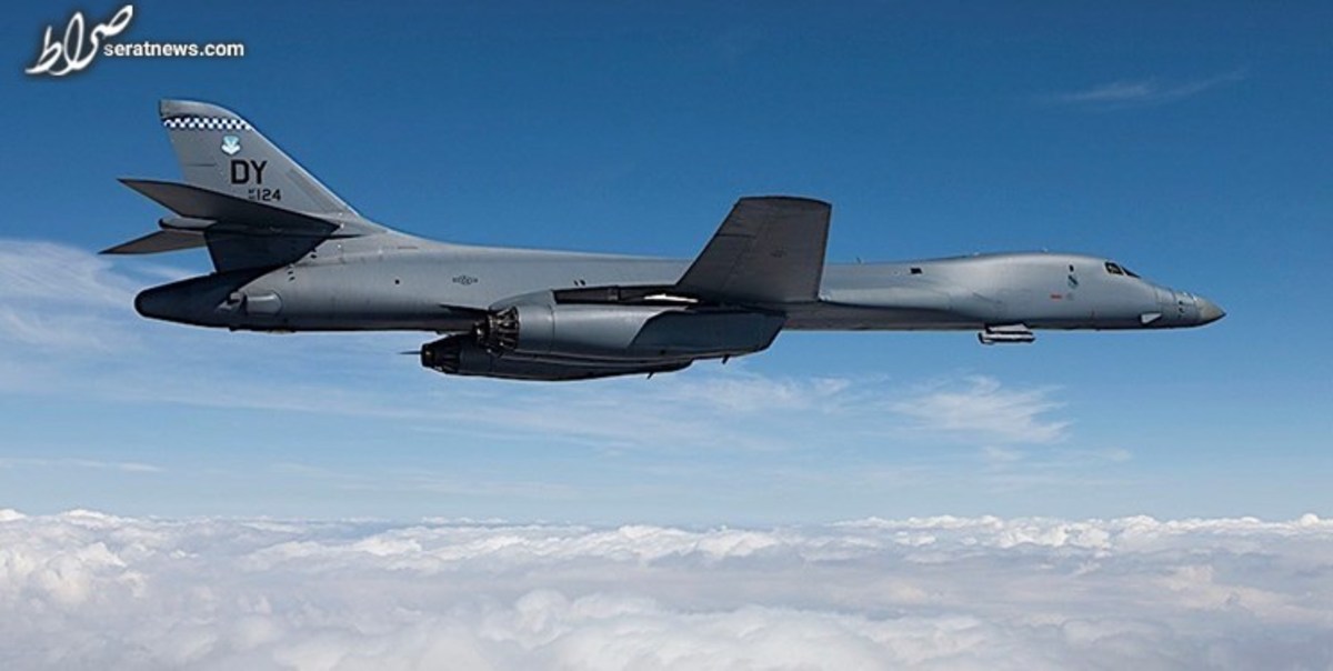 آتش گرفتن «بمب افکن بی-۱ لنسر» نیروی هوایی آمریکا