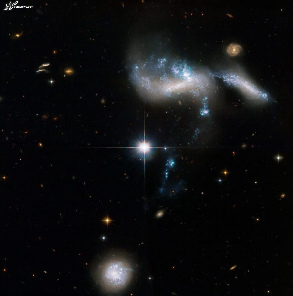 هابل تصویر ادغام چهار کهکشان کوتوله را منتشر کرد