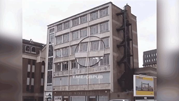فیلم / دایره ۱۰ متری متحرک در نمای یک ساختمان