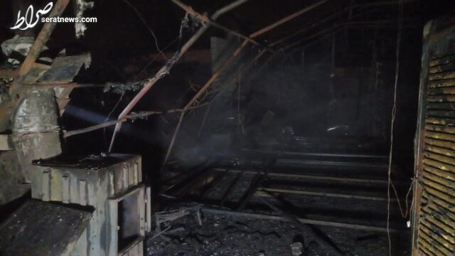 آتش سوزی یک گاراژ ۳ هزار متری در بزرگراه آزادگان
