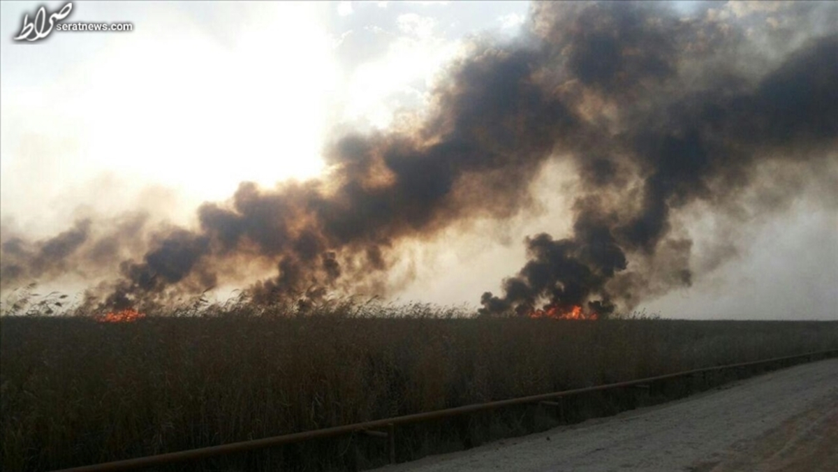 آتش‌سوزی تالاب هورالعظیم/ شهر‌های خوزستان زیر دود