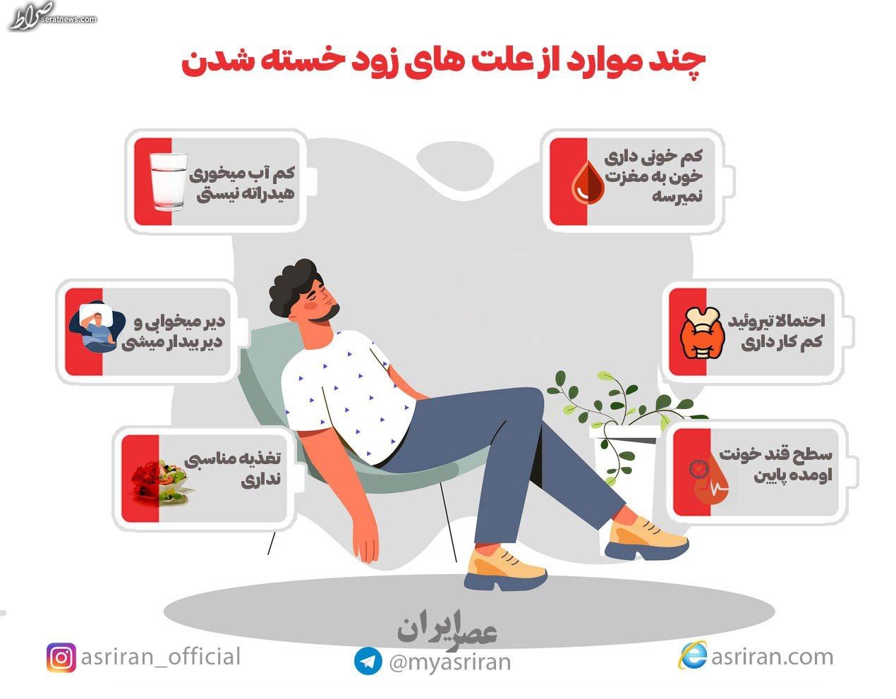 عکس / مواردی از علت‌های زود خسته شدن