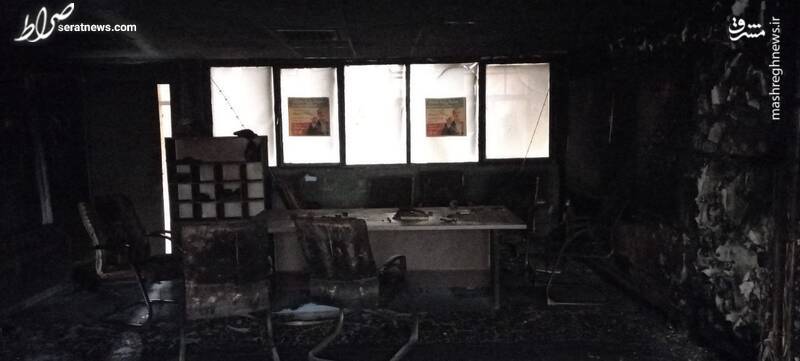 دفتر بسیج دانشجویی دانشگاه شریف در آتش سوخت + عکس