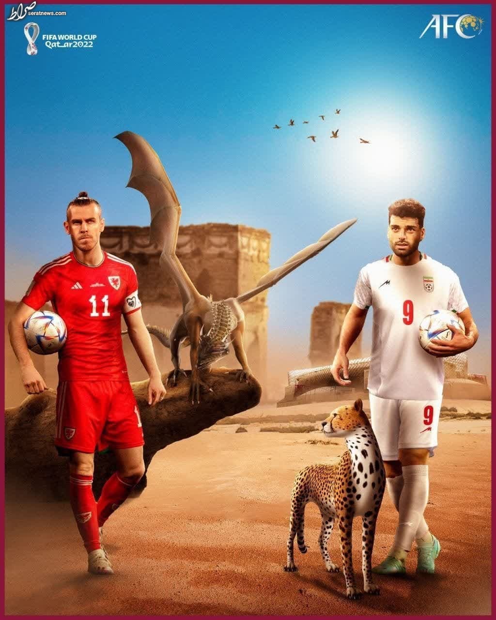 عکس/ پوستر رسمی AFC از تقابل امروز ولز و ایران