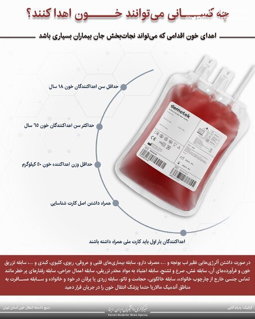 اینفوگرافیک / چه کسانی می‌توانند خون اهدا کنند؟