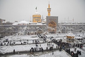 تصاویر/ نشاط زائران امام رضا(ع) در روز برفی حرم
