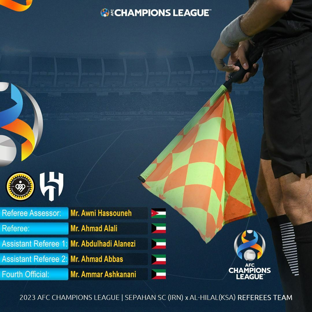 داور خبرساز کویتی دیدار سپاهان و الهلال را قضاوت می‌کند