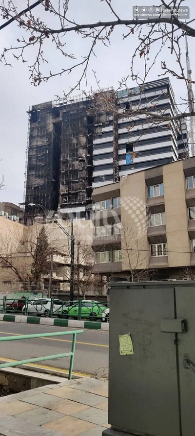 تصویری تکان‌دهنده از ساختمان نیمه‌سوخته بیمارستان گاندی/ عکس