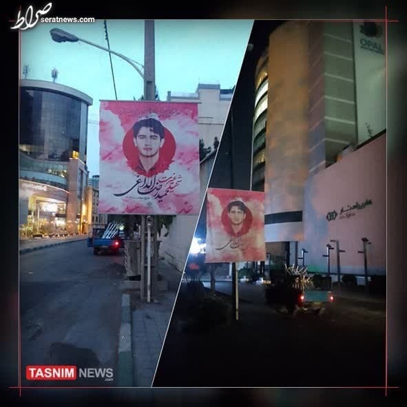 تصاویر شهید غیرت در خیابان‌های تهران