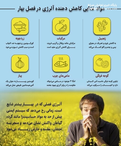 اینفوگرافیک / مواد غذایی کاهش ‌دهنده آلرژی در فصل بهار