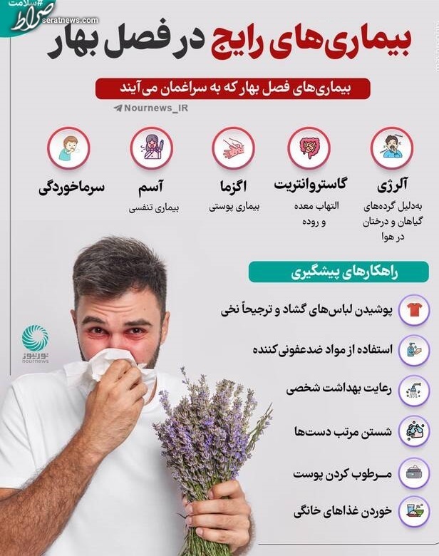 اینفوگرافیک/ بیماری‌های رایج در فصل بهار