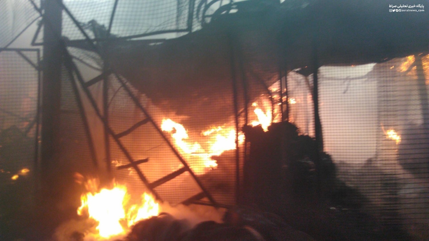 آتش سوزی گسترده در انبار لوازم یدکی موتورسیکلت/۱۵ نفر مصدوم شدند +فیلم