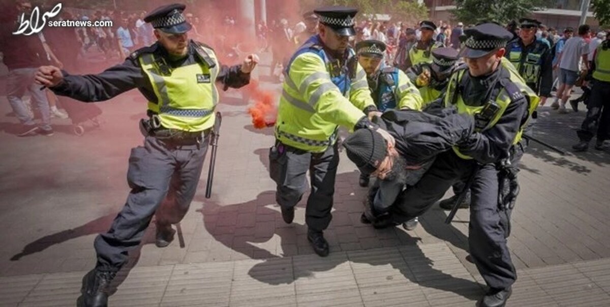 درگیری پلیس لندن با هواداران فوتبال