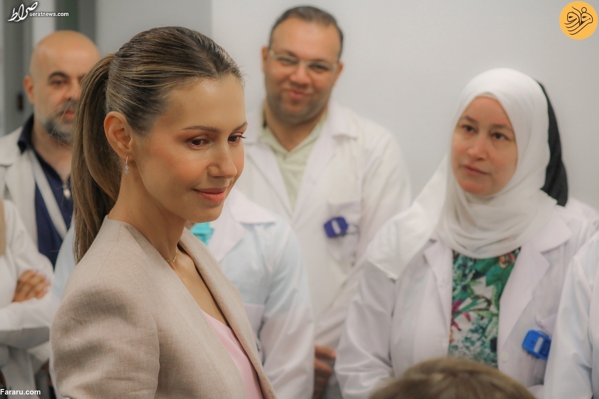 عکس/ حضور اسماء اسد در مرکز تشخیص سرطان