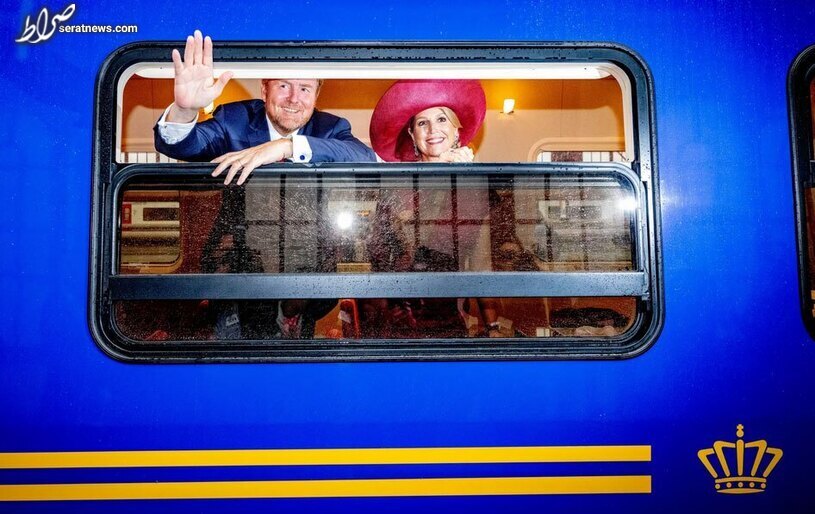 عکس / قطار سواری پادشاه و ملکه هلند