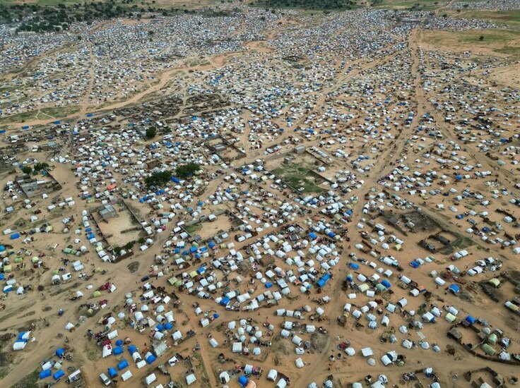 عکس / نمایی هوایی از اقامتگاه پناهندگان سودانی