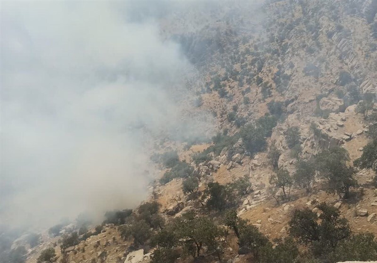 تداوم آتش‌سوزی در جنگل‌های روستا‌های مرزی مریوان/ اعزام دومین بالگرد به منطقه