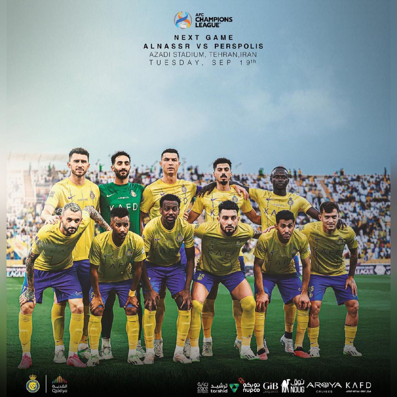 عکس| پوستر باشگاه النصر برای بازی مقابل پرسپولیس