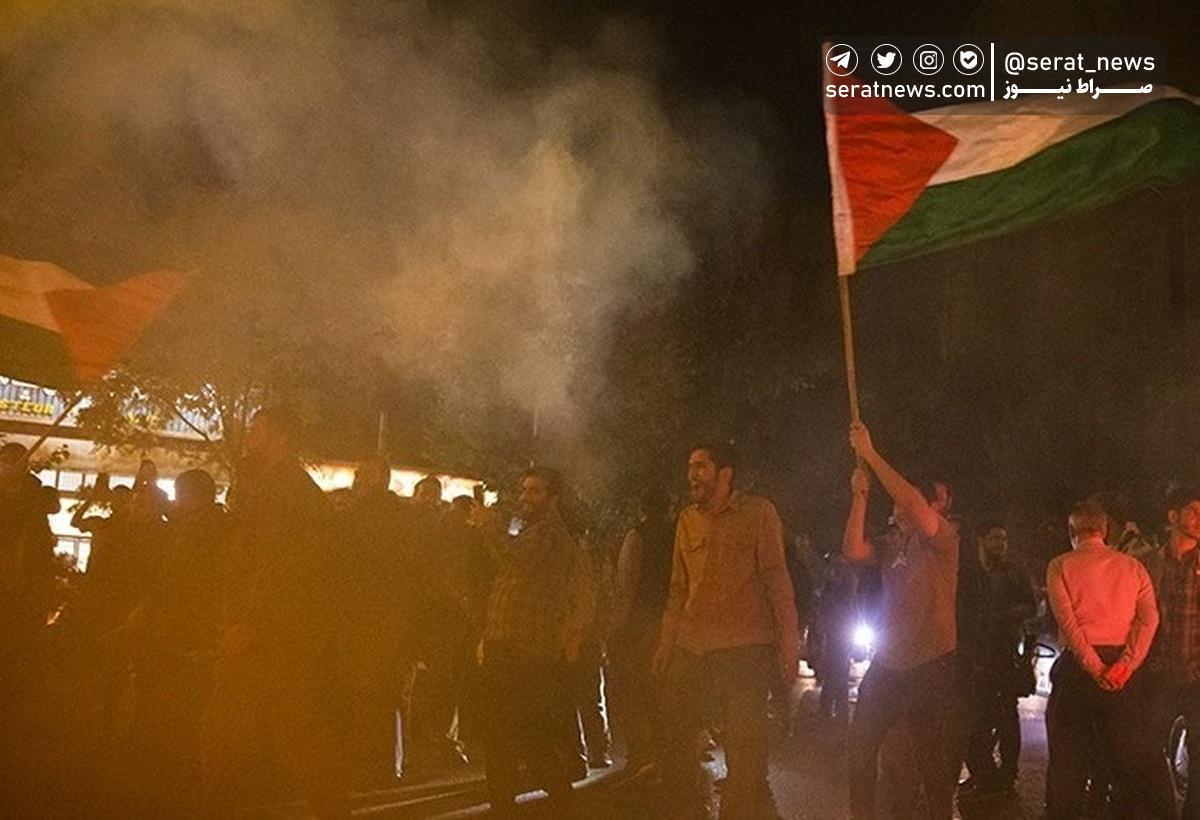 جشن در میانه طوفان | تجمع مردم تهران پس از حملات مقاومت به رژیم صهیونیستی + عکس