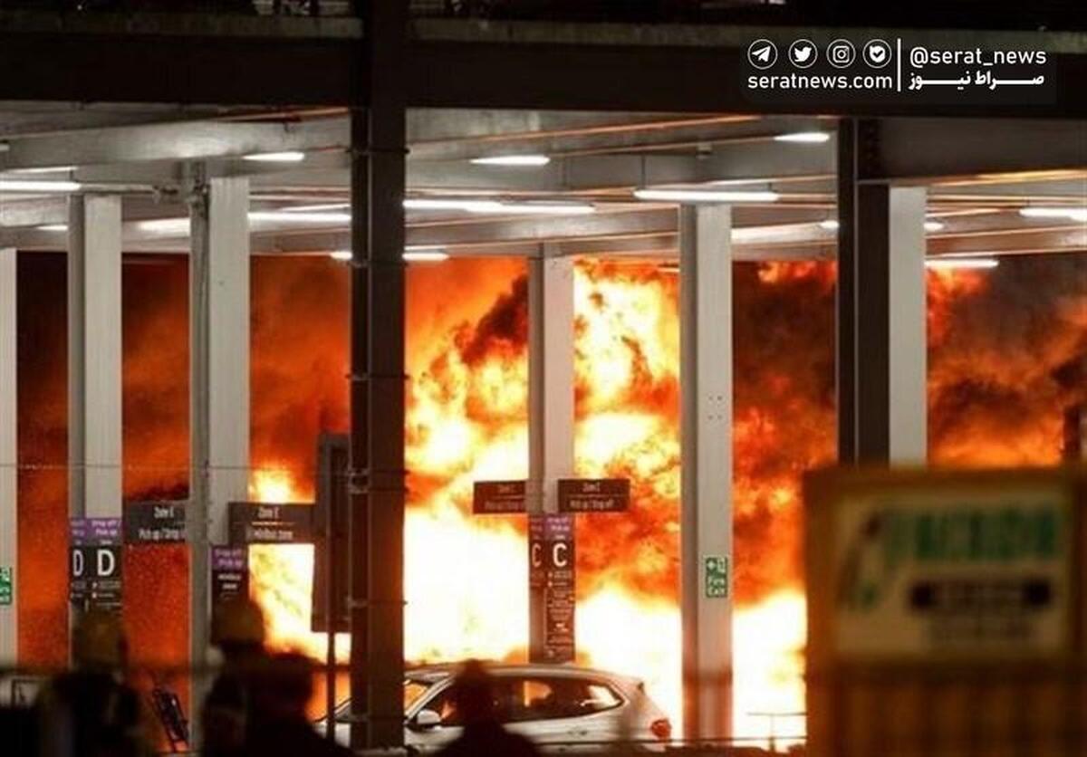 فرودگاه لوتون لندن دچار آتش سوزی شد