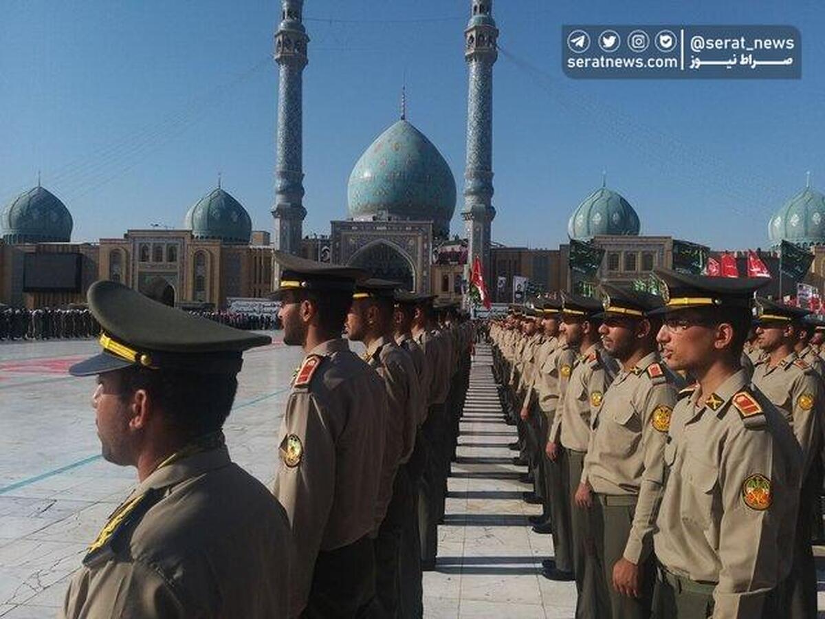 برگزاری مراسم عهد سربازی نیروهای مسلح در مسجد جمکران