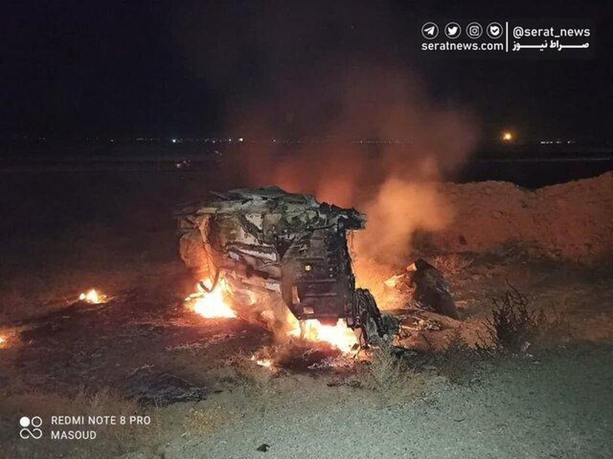 واژگونی و حریق خودرو در آزادراه همدان-ساوه
