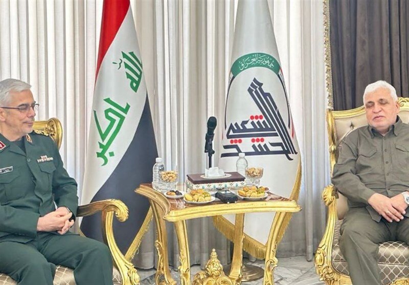 رایزنی های مهم فرمانده بلندپایه نظامی ایران در عراق /عکسی از دیدار با رئیس حشدالشعبی