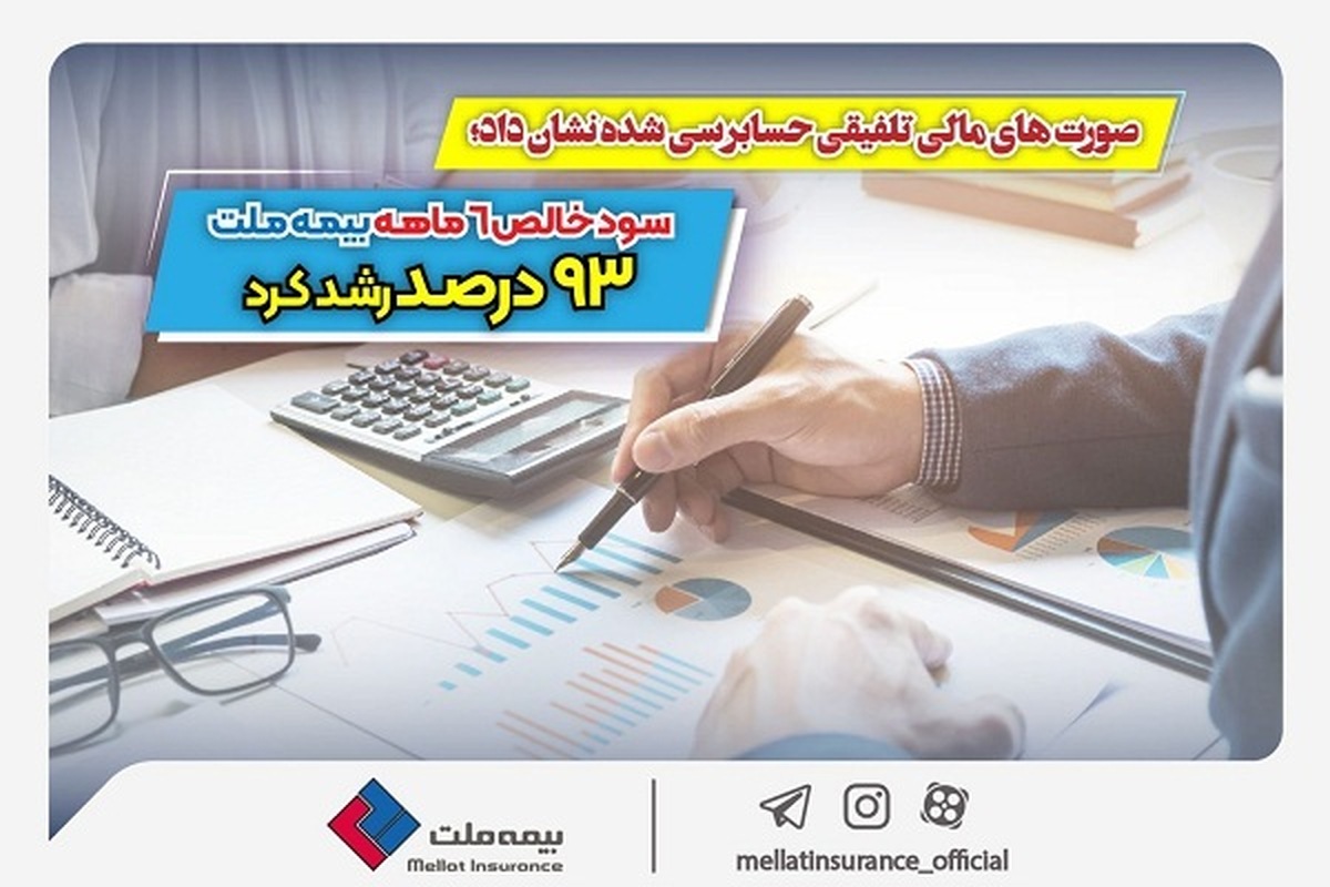صورتهای مالی تلفیقی حسابرسی شده نشان داد؛ سود خالص ۶ ماهه بیمه ملت ۹۳ درصد رشد کرد / بیمه ملت در سودآوری از پیشبینیها جلو زد