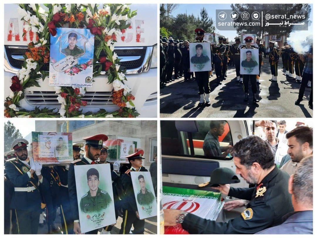 عکس / مراسم خاکسپاری پیکر ۲ سرباز وظیفه حادثه تروریستی کورین زاهدان