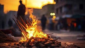 فیلم | آتش سوزی یک ساختمان در تهران در روز چهارشنبه سوری