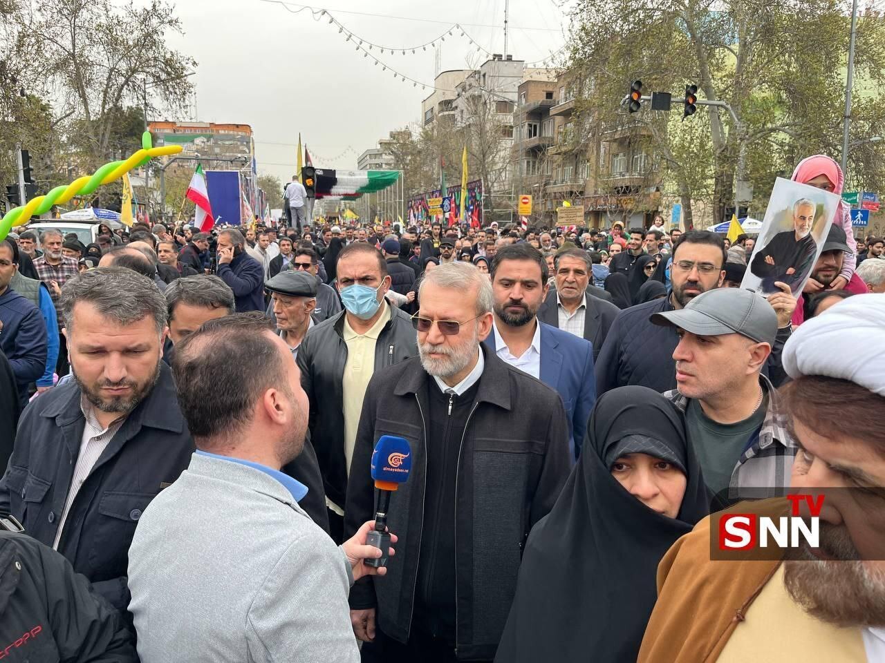تصویری از علی لاریجانی در راهپیمایی روز قدس