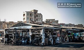 تصاویر| خسارات وارده به اتوبوس‌های تهران