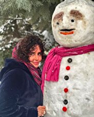 عکس| آدم برفی های خلاقانه بازیگران ایرانی و ذوق اولین برف سال