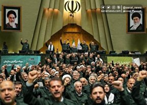 تصاور| اعلام حمایت مجلس از سپاه پاسداران در آغاز صحن علنی