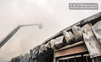تصاویر| آتش‌سوزی مهیب بازارچه محلی در جنت آباد
