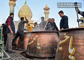 تصاویر| پخت 20 تن سمنو در حرم مطهر امامزاده سید علاءالدین