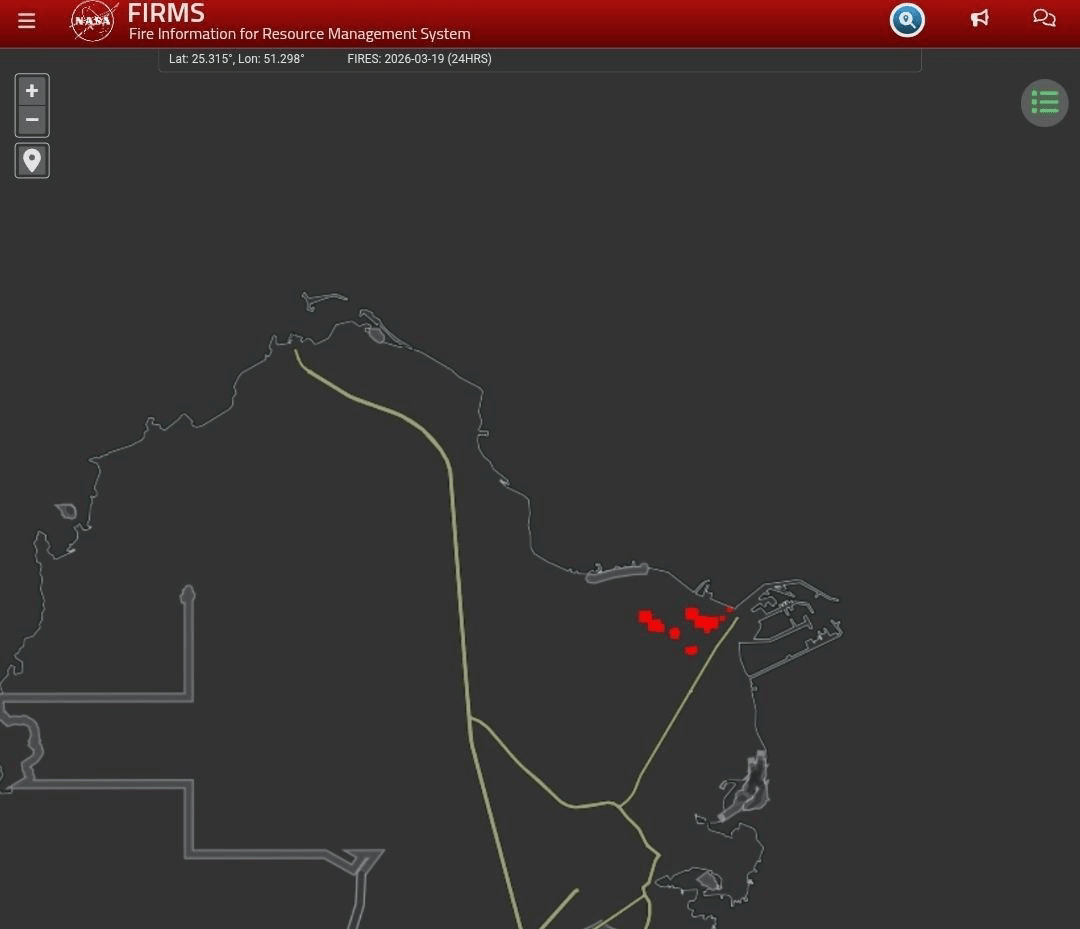تصویر ناسا از حمله ایران به بزرگترین پالایشگاه گازی جهان
