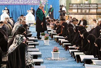 تصاویر| جزء خوانی قرآن کریم در حرم مطهر حضرت عبدالعظیم حسنی (ع)