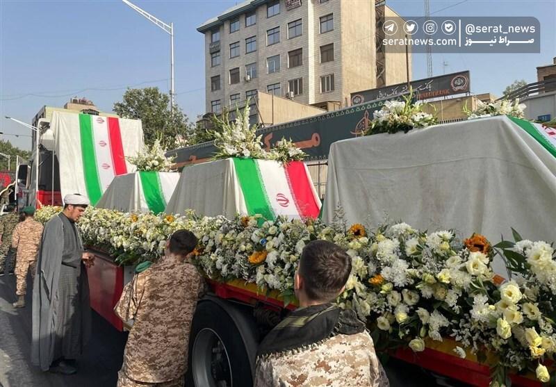 وداع مردم تهران با قهرمانان مقاومت؛ بدرقه سرداران و دانشمندان شهید