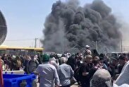 فیلم | آتش‌سوزی موکبی درمرز مهران