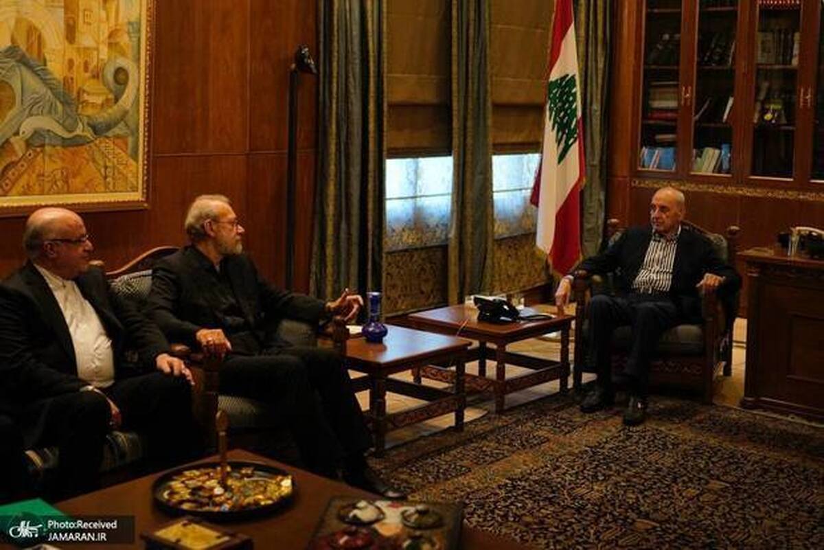 نبیه بری در دیدار با لاریجانی: ایران همچنان دوست لبنان خواهد ماند + تصاویر