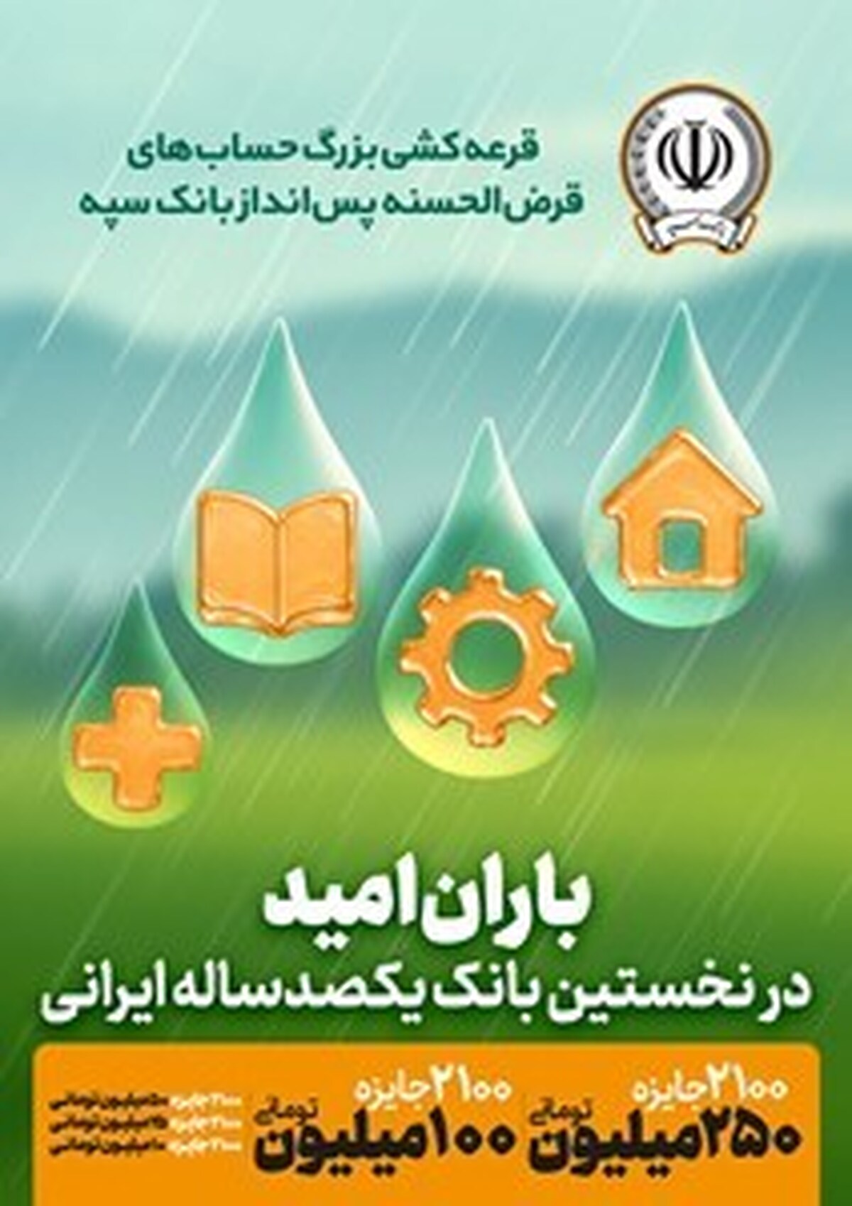 جوایز چهل و پنجمین قرعه‌کشی بزرگ حساب‌های قرض‌الحسنه پس انداز این بانک اعلام شد