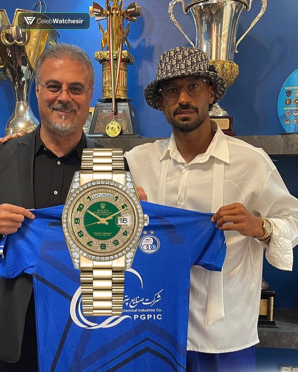 عکس | ساعت رامین رضاییان با ۵۲ برلیان و ۳۲ الماس!