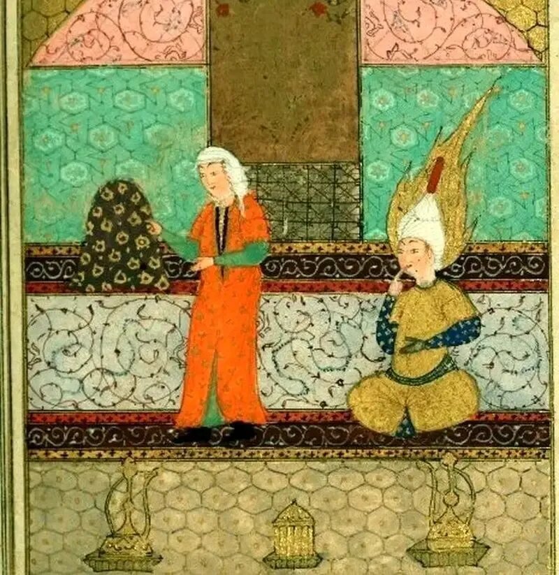 عکس| نقاشی ۵۰۰ ساله «یوسف و زلیخا» در نسخه‌ای از کتاب بوستان سعدی