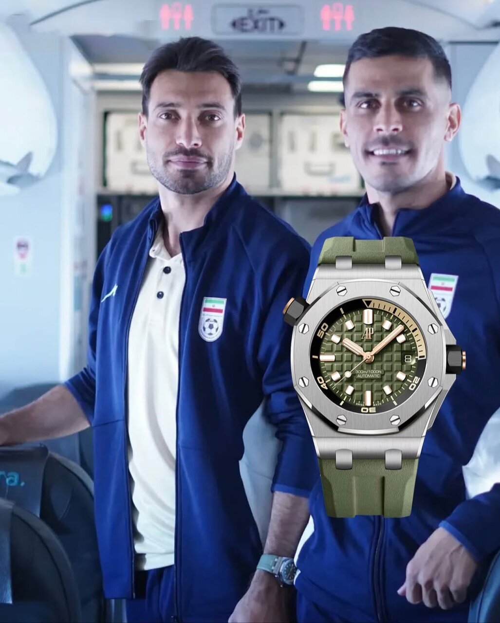 عکس| ژست شجاع خلیل‌زاده در هواپیما با ساعت ٣ میلیارد تومانی