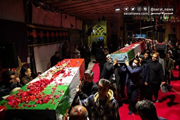 تصاویر| آیین وداع با ۱۰۰ شهید گمنام