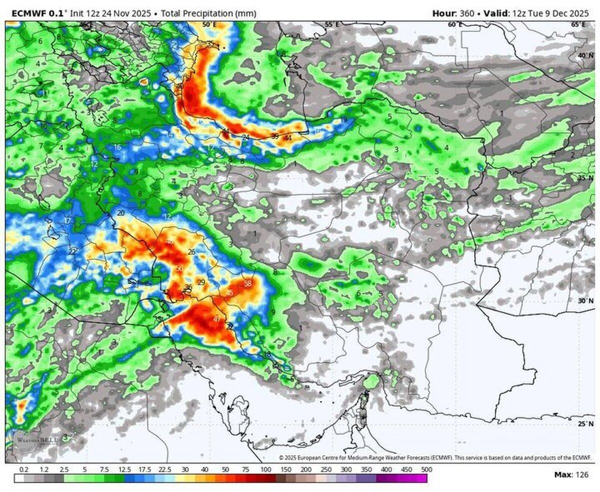 هواشناسی ایران امروز سه شنبه ۴ آذر ۱۴۰۴؛ ورود سامانه بارشی جدید در ۴ استان از روز چهارشنبه