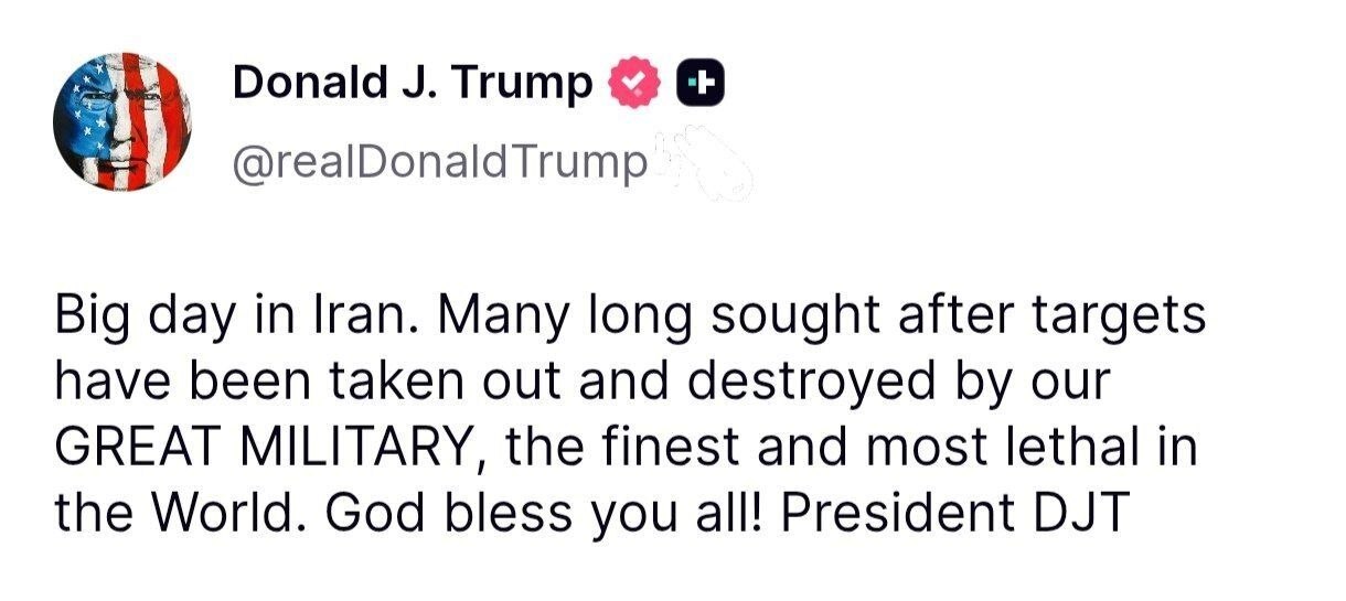 عکس| پست جدید ترامپ: روز بزرگی در ایران