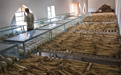 استخوان قربانیان نسل کشی در رواندا