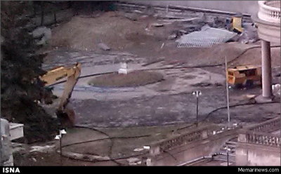 استقرار ماشین‌های سنگین جهت آغاز تخریب و گودبرداری